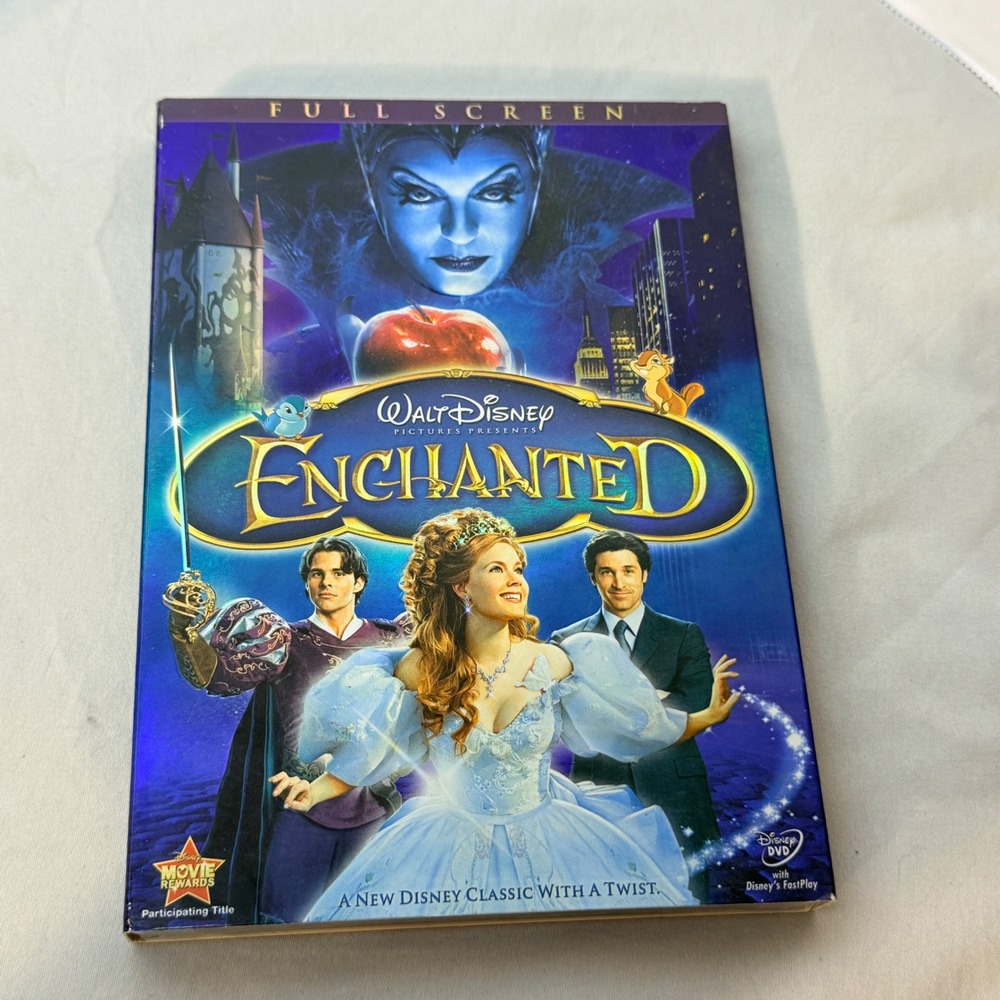 Disney Enchanted DVD 2008 Full Screen Amy Adams New Sealed With Slipcover